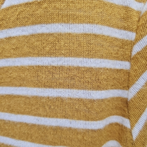 Nautical hoodie knit sweater top yellow and white small - Picture 5 of 11